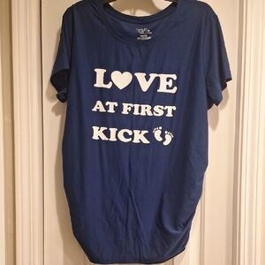 Blue Graphic Tee with White Print